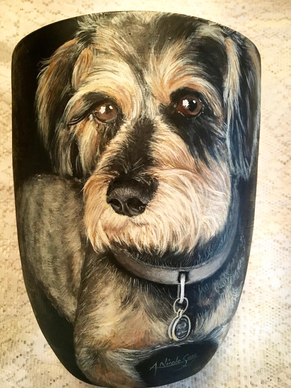 Animal portrait on a flower pot
